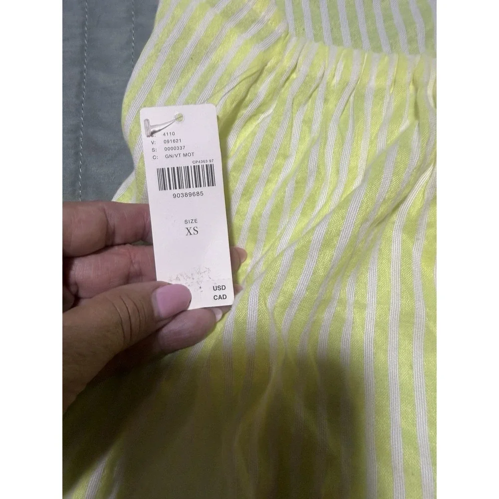 Maeve Anthropologie NWT Yellow & White Striped Button Halter Top Backless XS - Picture 10 of 14